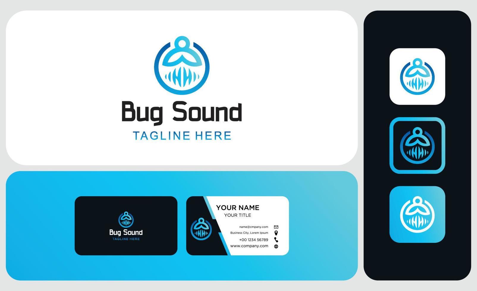 Combined bee logo and sound waves. Can be used for multi media icons vector