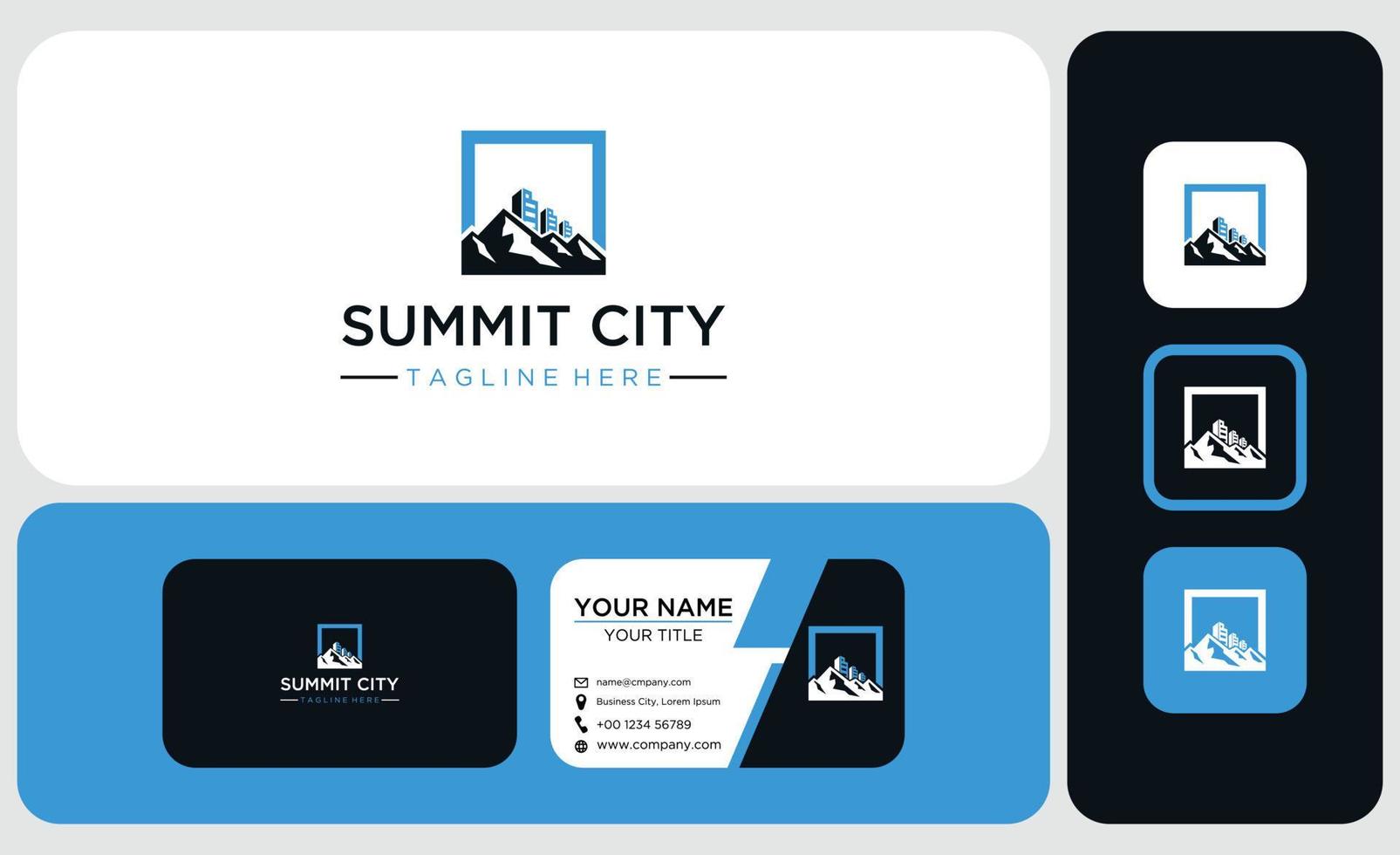 The combination of a mountain logo with a vector building logo