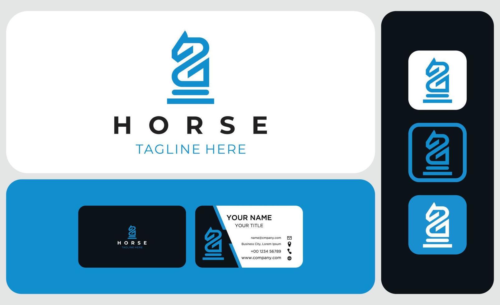 Elegance horse Vector linear icons and logo design