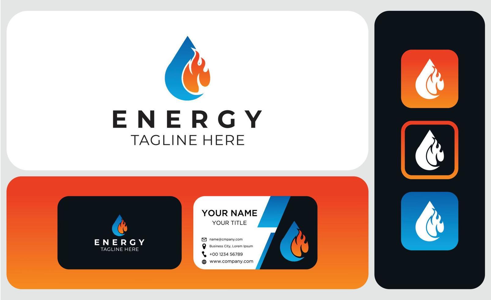 Gas and oil Logo design vector template. Drop of oil and flame Logotype concept Drop fire icon.