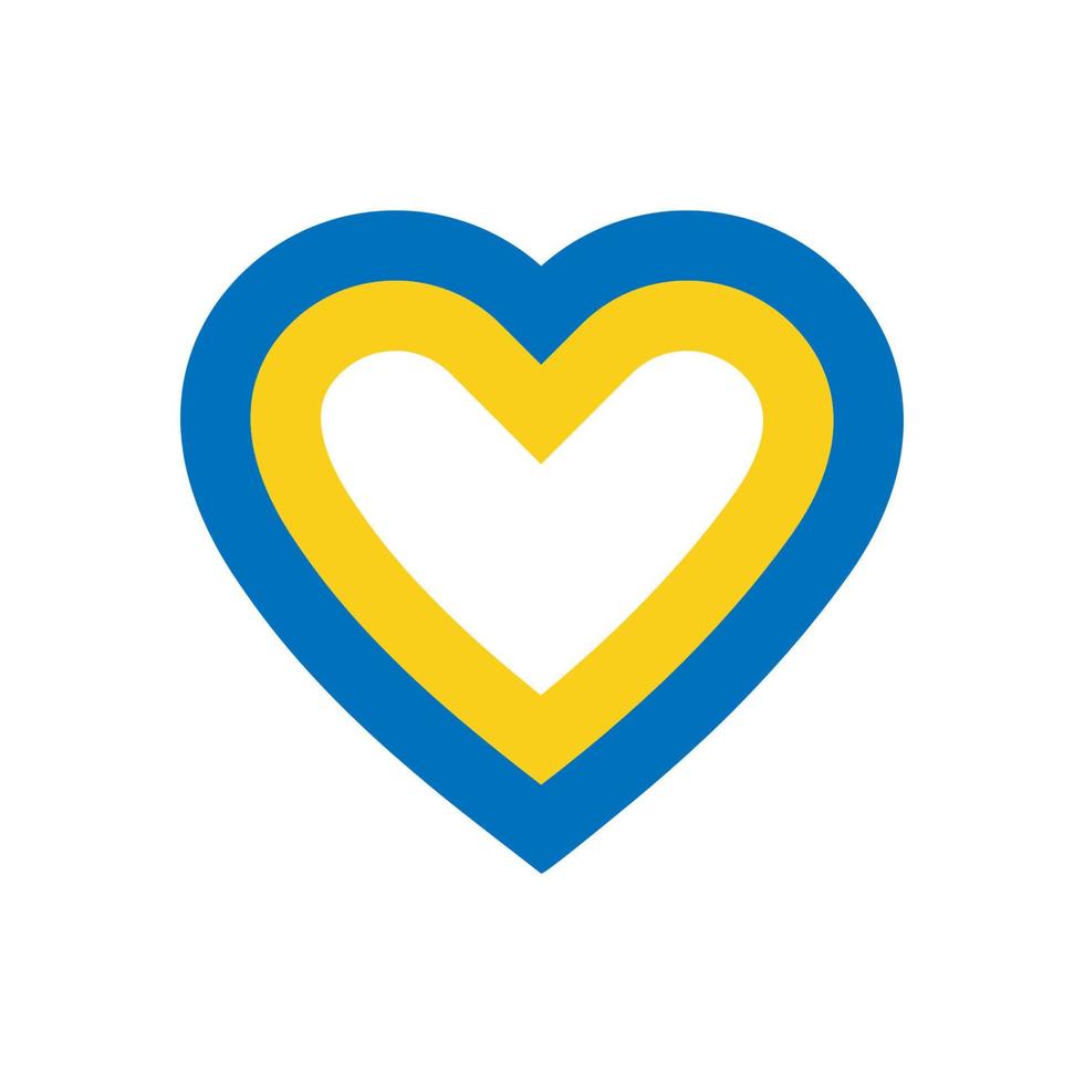 Blue and yellow heart. Save Ukraine. Design element for sticker, banner, poster, card vector