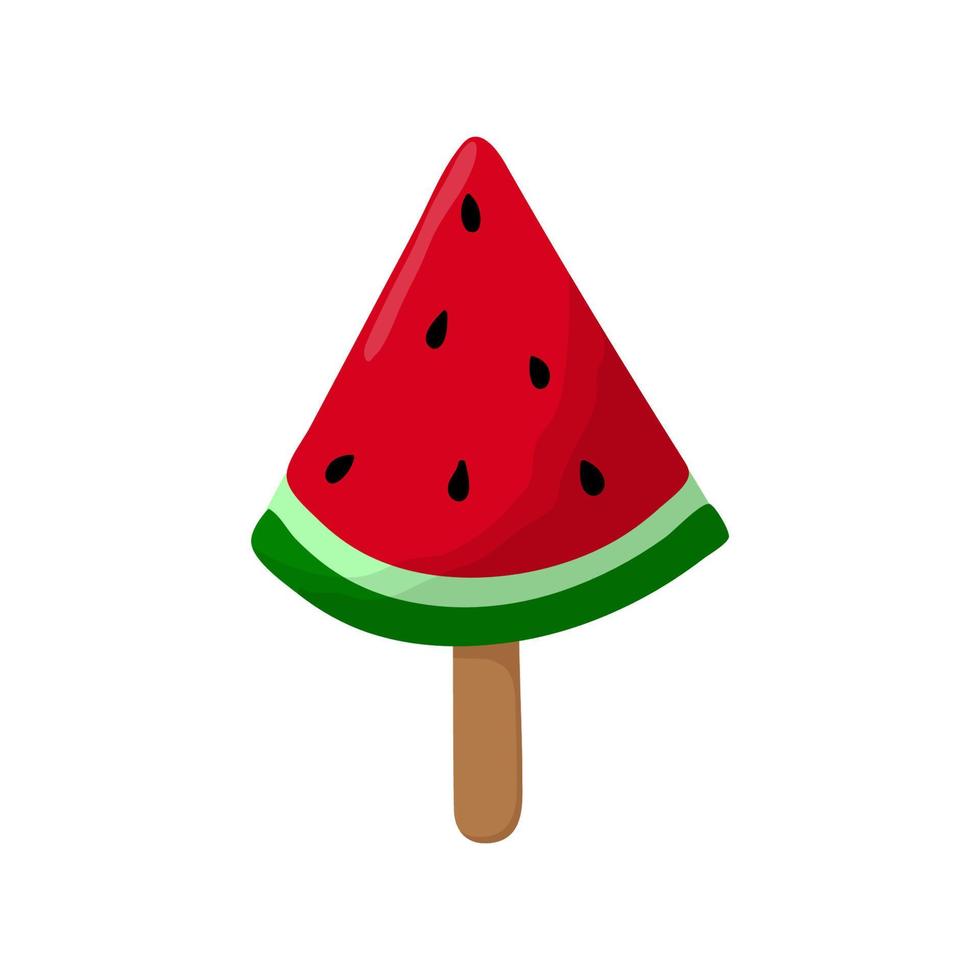 helado de sandía dibujado a mano. se puede utilizar para la decoración de carteles, impresiones, tarjetas y ropa, para el diseño de alimentos y el logotipo de la heladería. vector