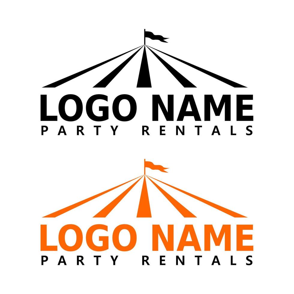 party rental tent event logo design vector