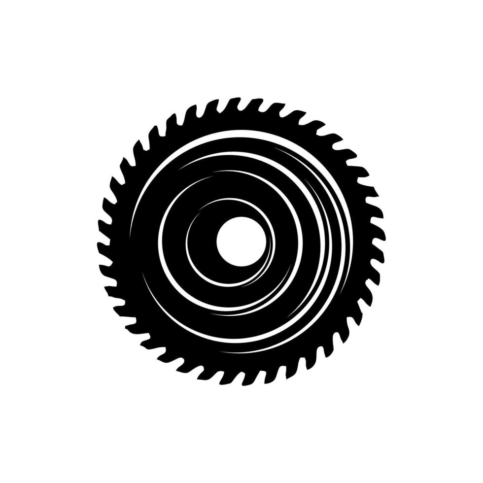 icono de sierra industrial, logotipo en un fondo blanco vector