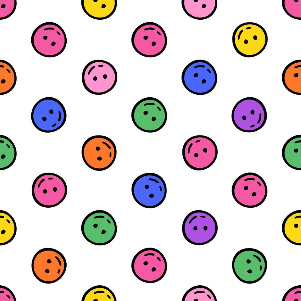 Pattern buttons Needlework sewing knitting multicolored doodle Hand made Vector illustration in doodle style