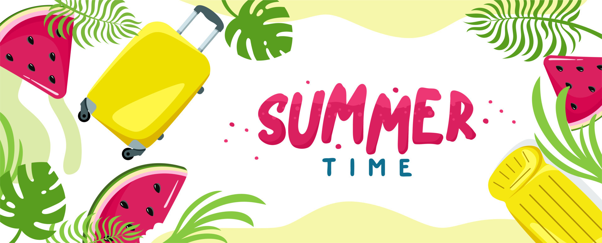 Summer background website header Colorful Horizontal postcard banner ...