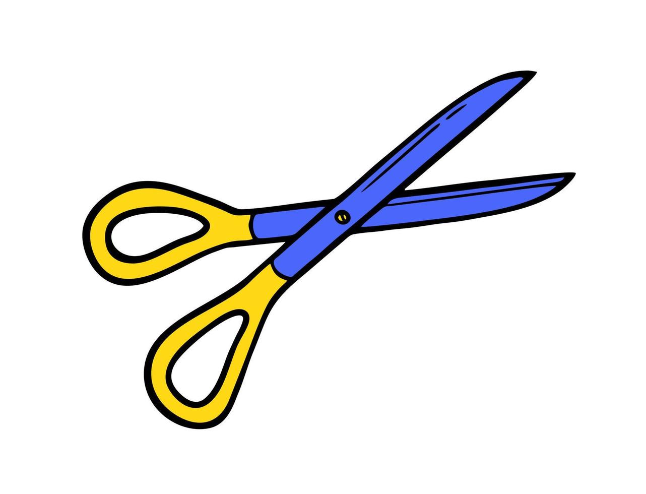 Scissors doodle Hand made needlework Vector illustration on white background