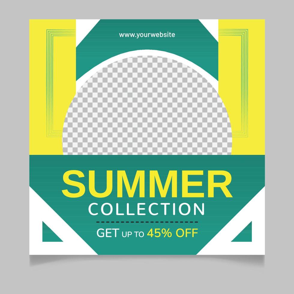 Summer collection social media post template vector