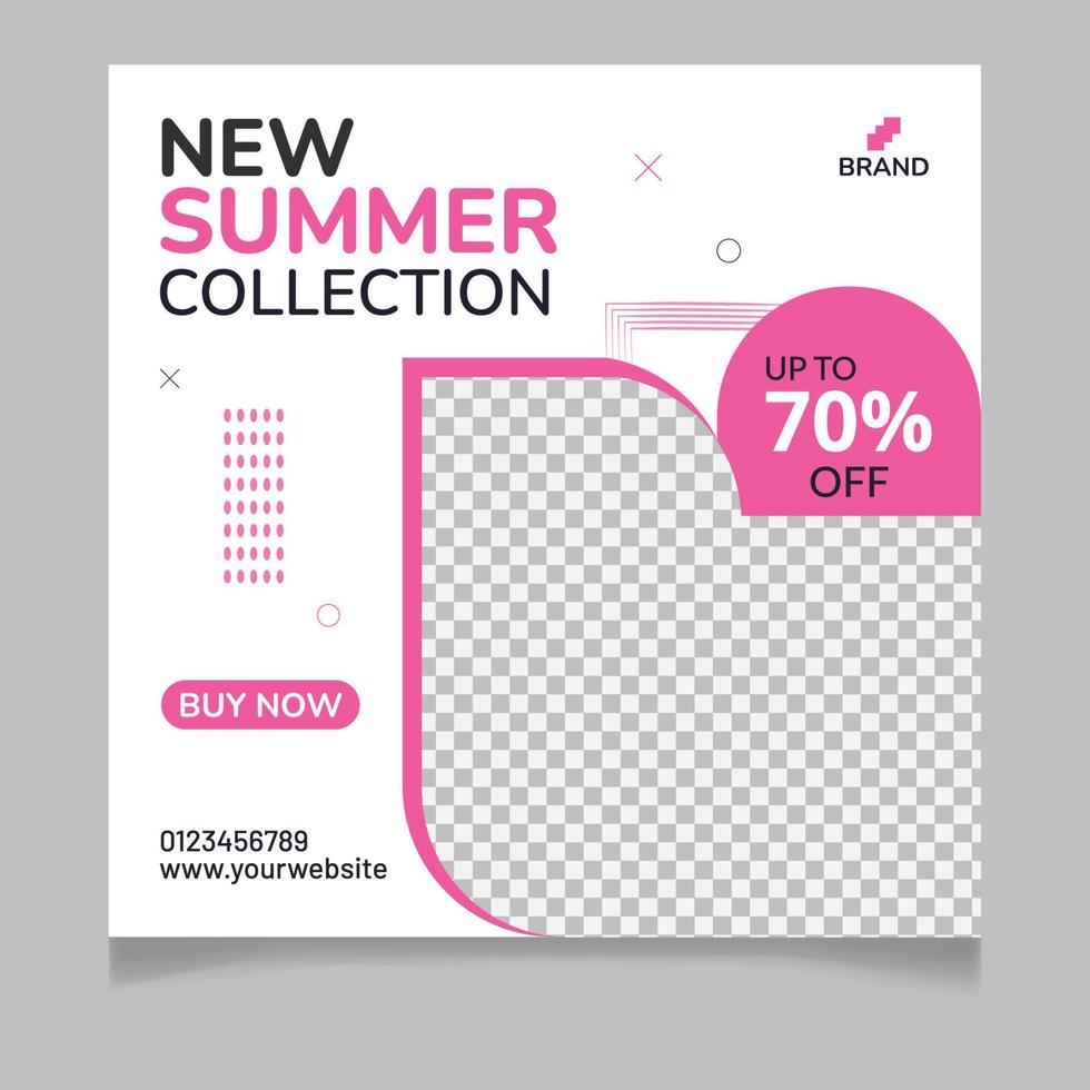 New Summer Collection Social Media Post Template vector