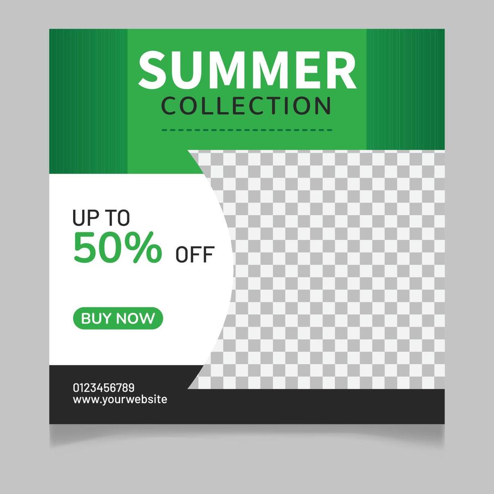 Summer collection social media post template vector