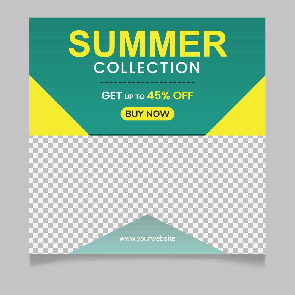 Summer collection social media post template vector