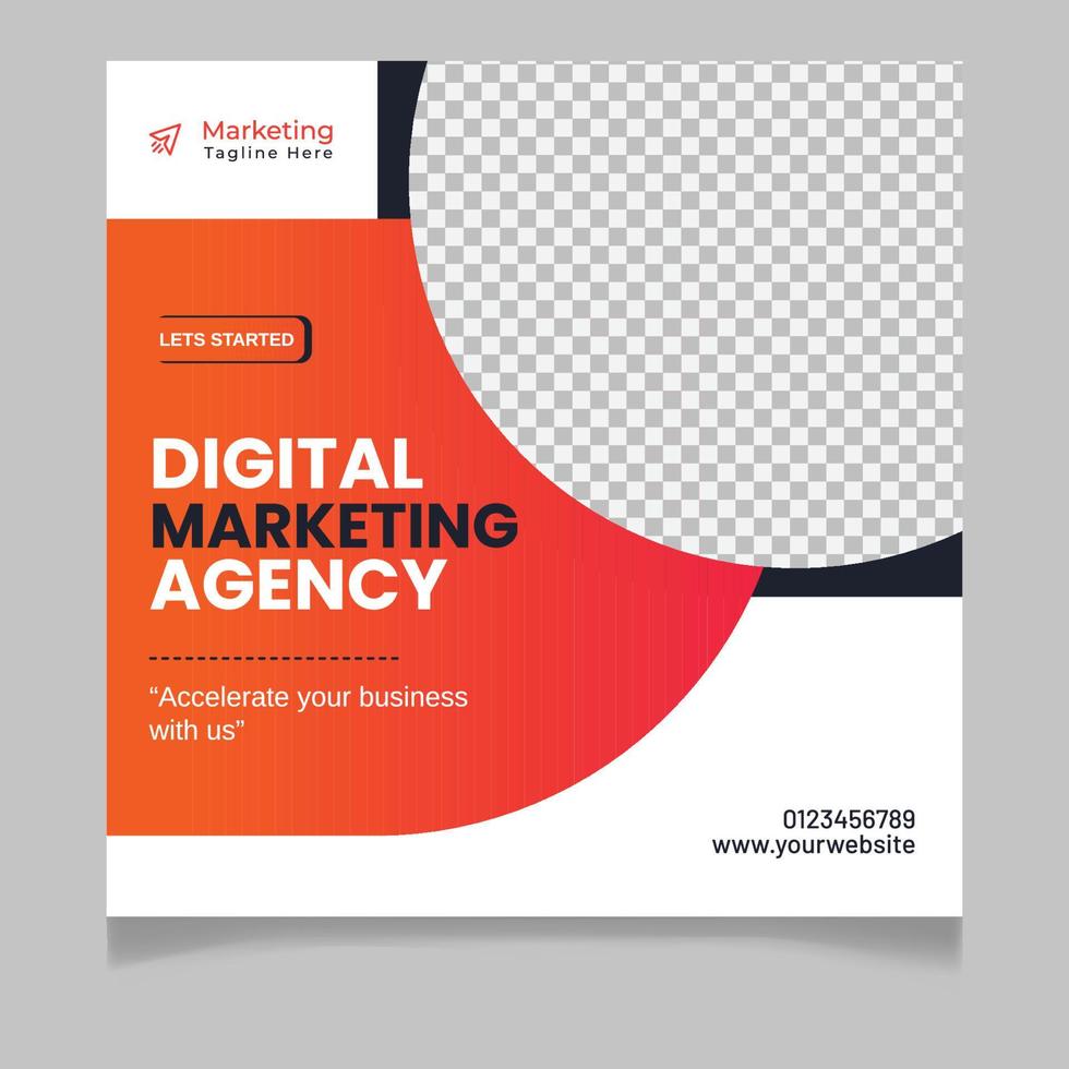 Digital Marketing Social Media Post Template vector