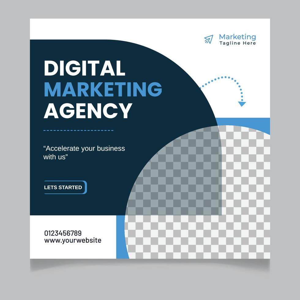 Digital Marketing Social Media Post Template vector