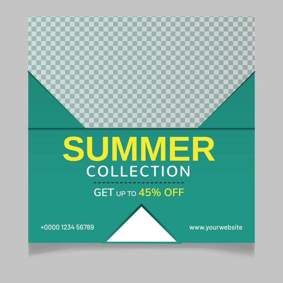 Summer collection social media post template vector