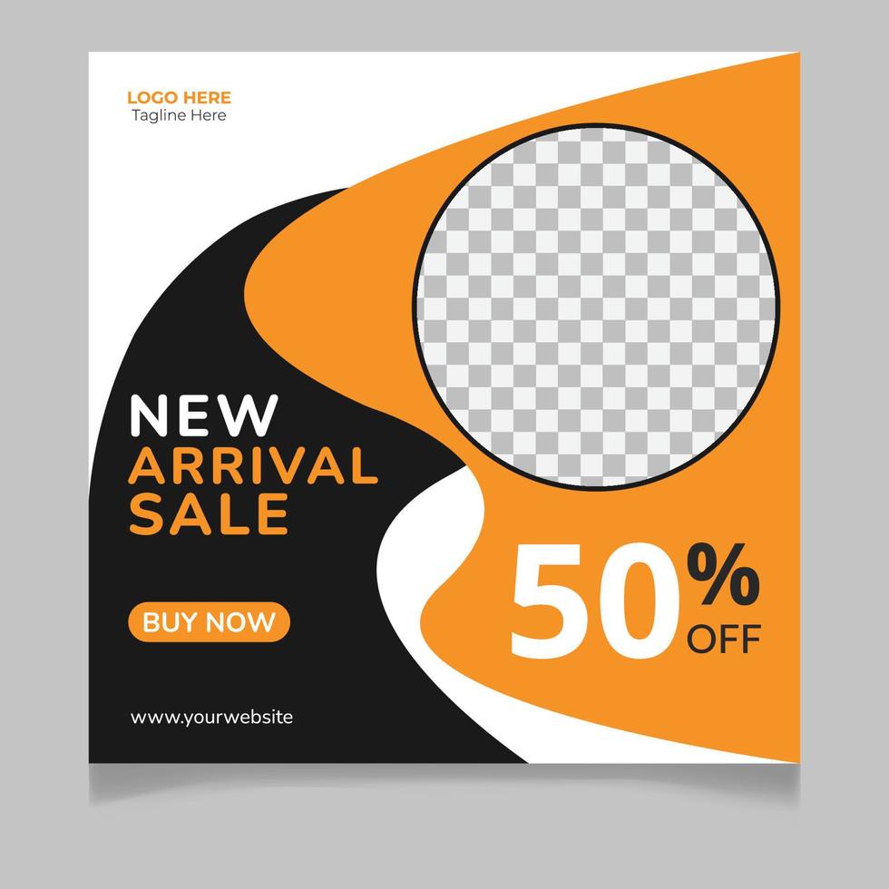 New arrival sale social media post template vector