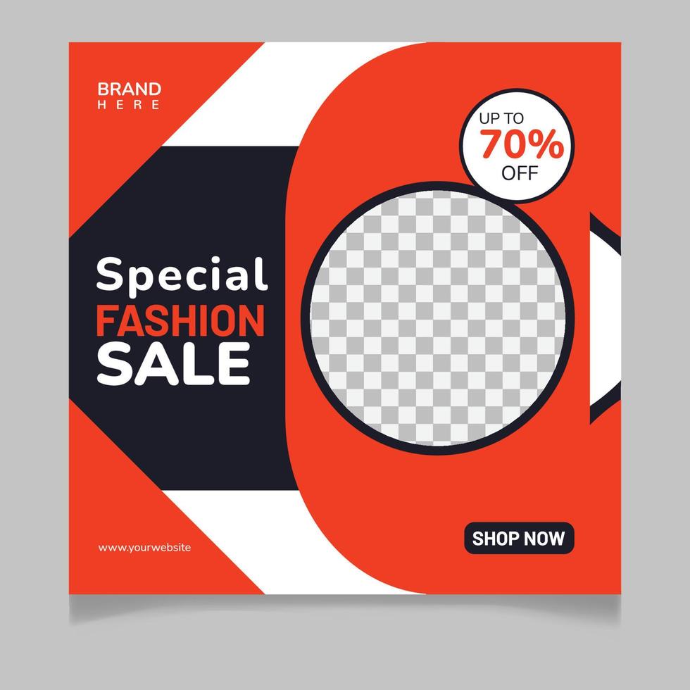 Special fashion sale social media post template vector