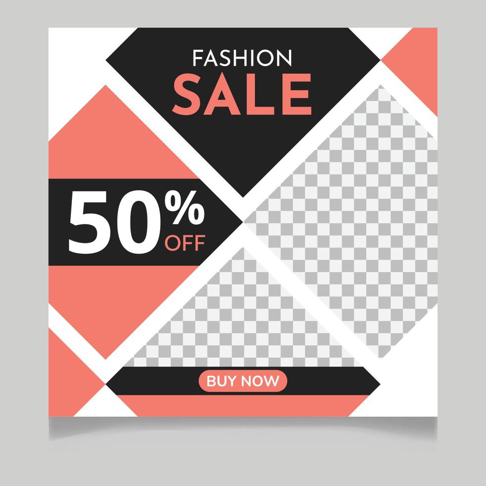 Fashion sale social media post template vector