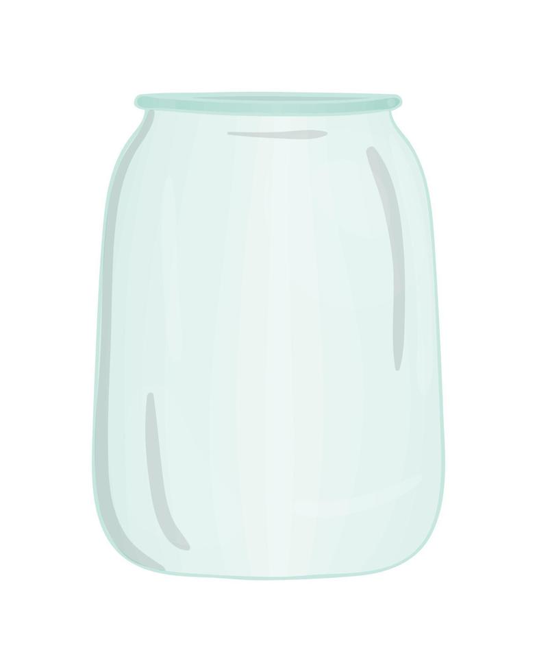 Vector glass jar icon. Cute pot watercolor style illustration.