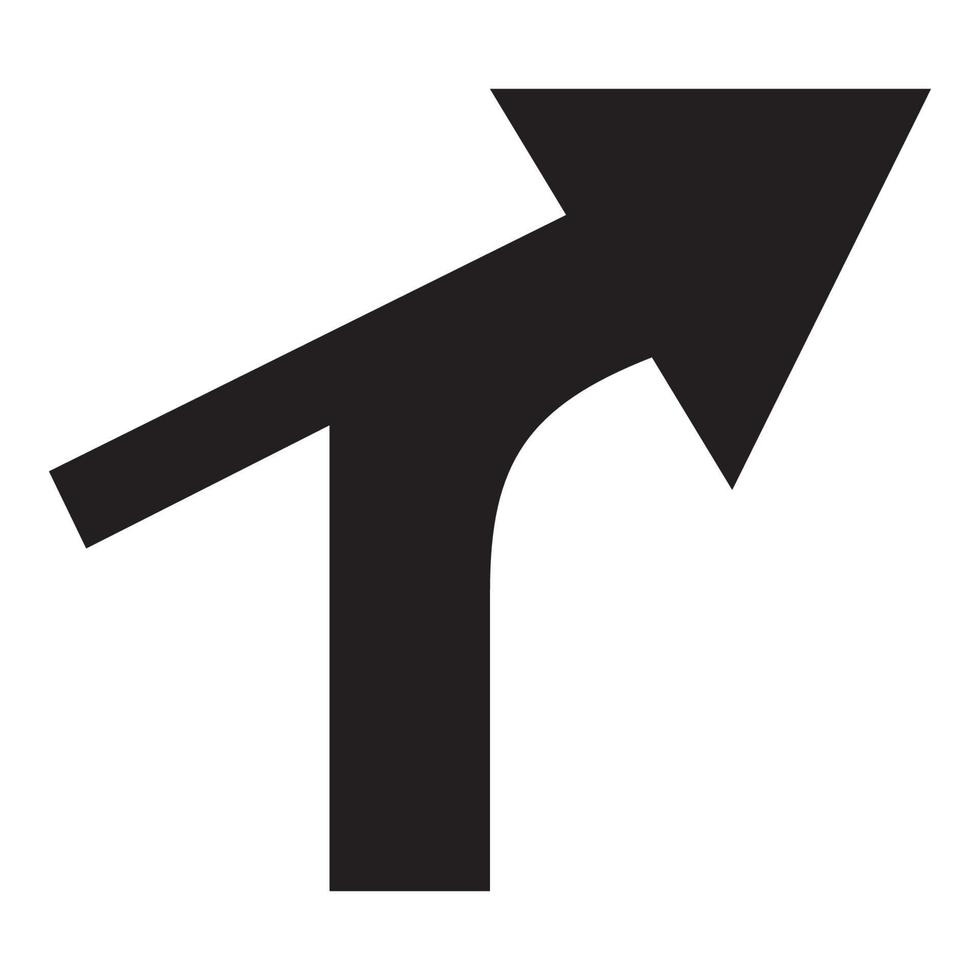 CURVE RIGHT WITH SIDE ROAD SIGN vector