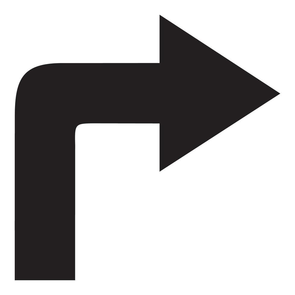 RIGHT TURN ARROW SIGN vector