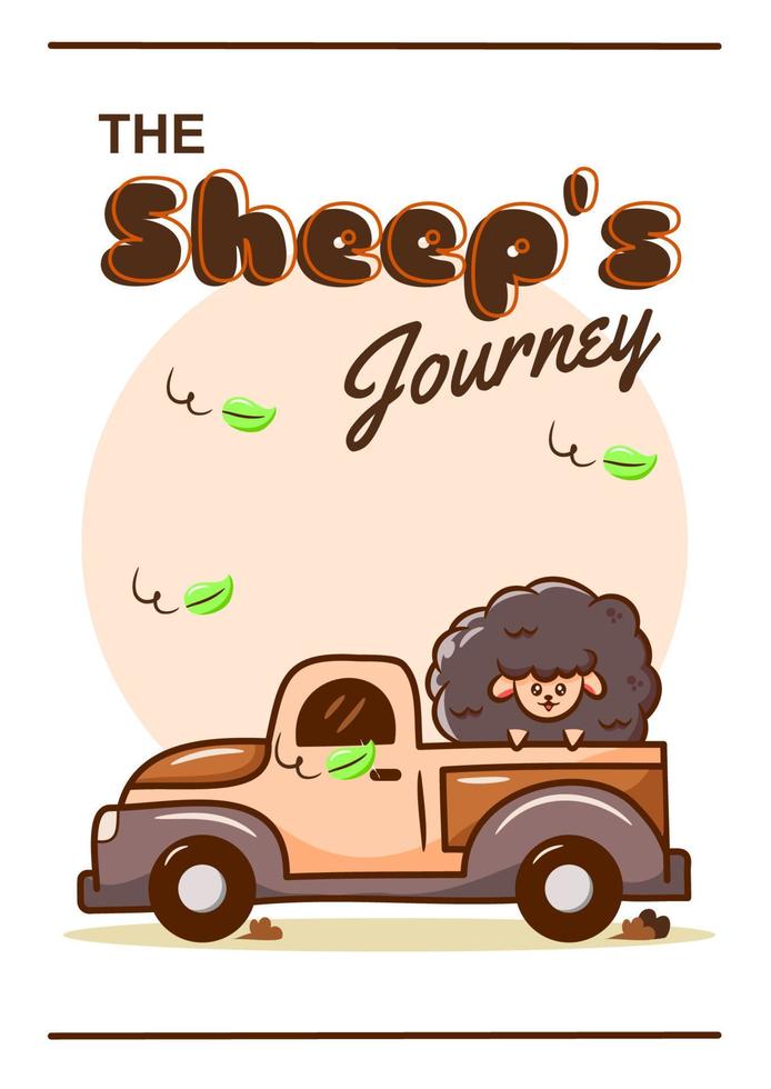 the sheep's journey children's book volume design vector