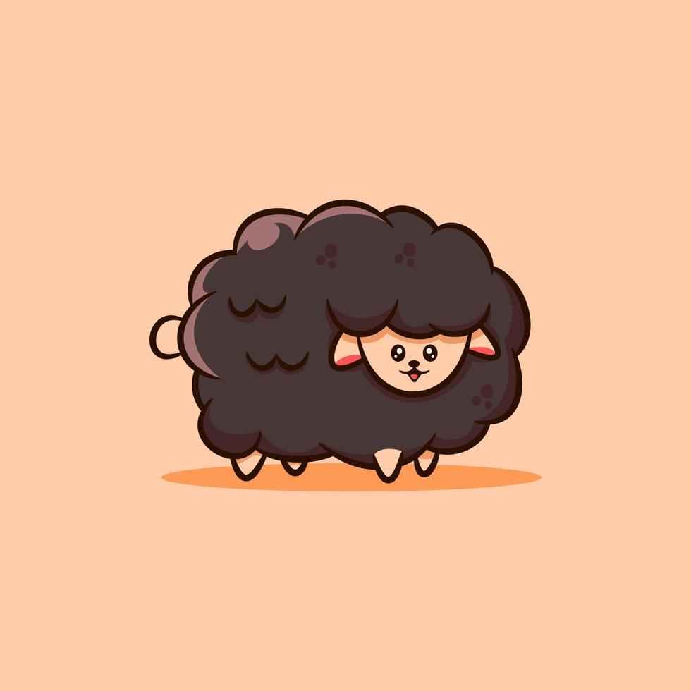 black cute sheep illustration vector