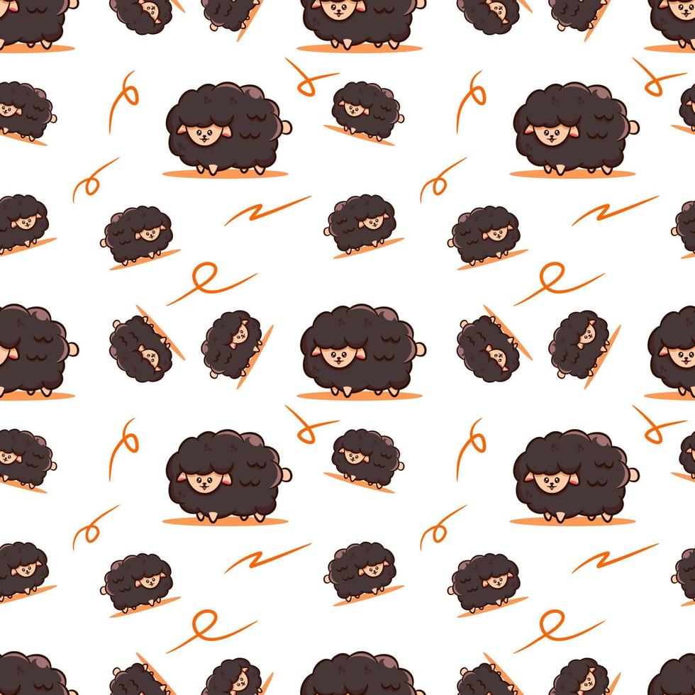 cute black sheep seamless pattern vector