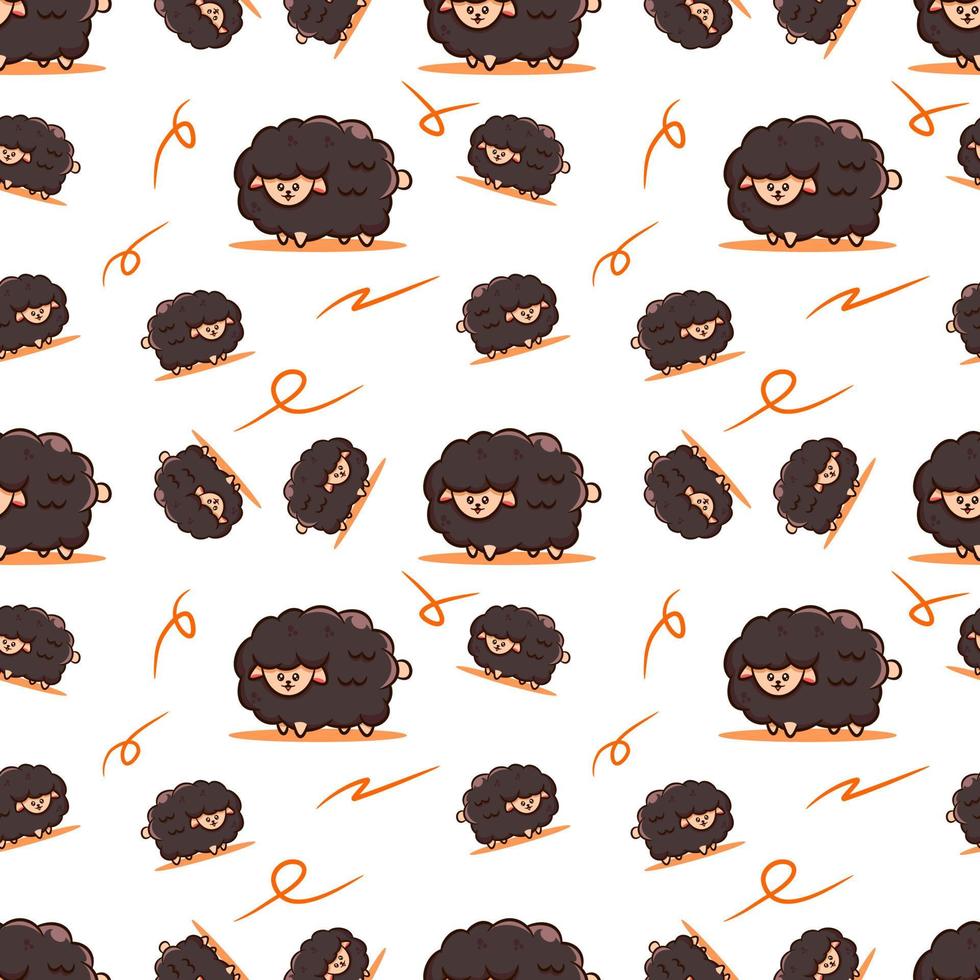 cute black sheep seamless pattern vector