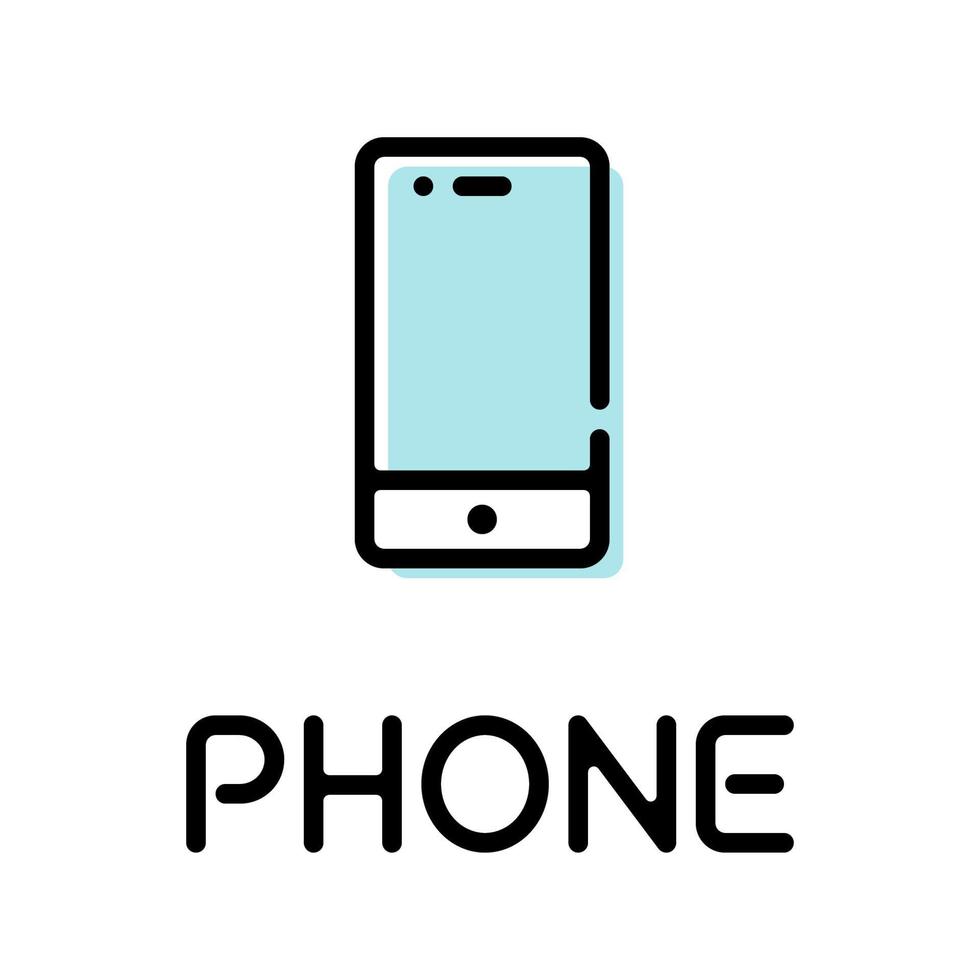 Smartphone product pictogram with text label vector