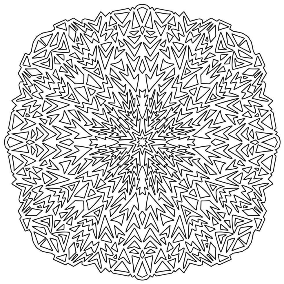 Mandala black and white coloring page vector illustration