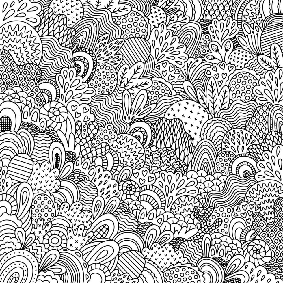 Abstract zen doodle coloring page coloring book vector illustration