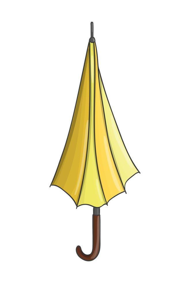 Vector colored umbrella icon isolated on white background. Colorfulrain shield illustration. Cartoon style