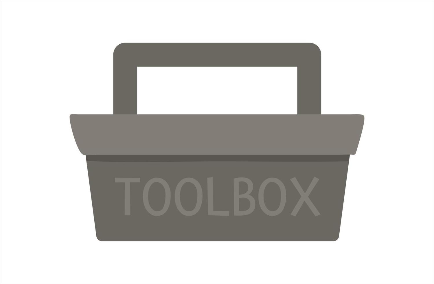 Vector tool box icon. Flat colored illustration of container. Building, carpenter equipment for card, poster or flyer design. Woodwork, repair service or craft workshop concept