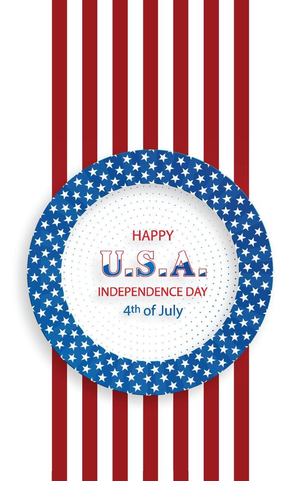 Happy Independence Day of USA for festive National Anniversary of USA on July 4 vector