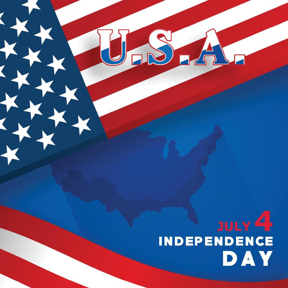 Happy Independence day of USA for festive national anniversary of USA, on July 4 vector