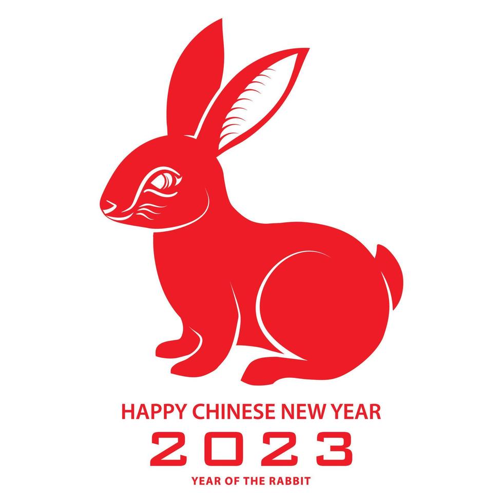 Happy Chinese new year 2023 Zodiac sign, year of the Rabbit vector