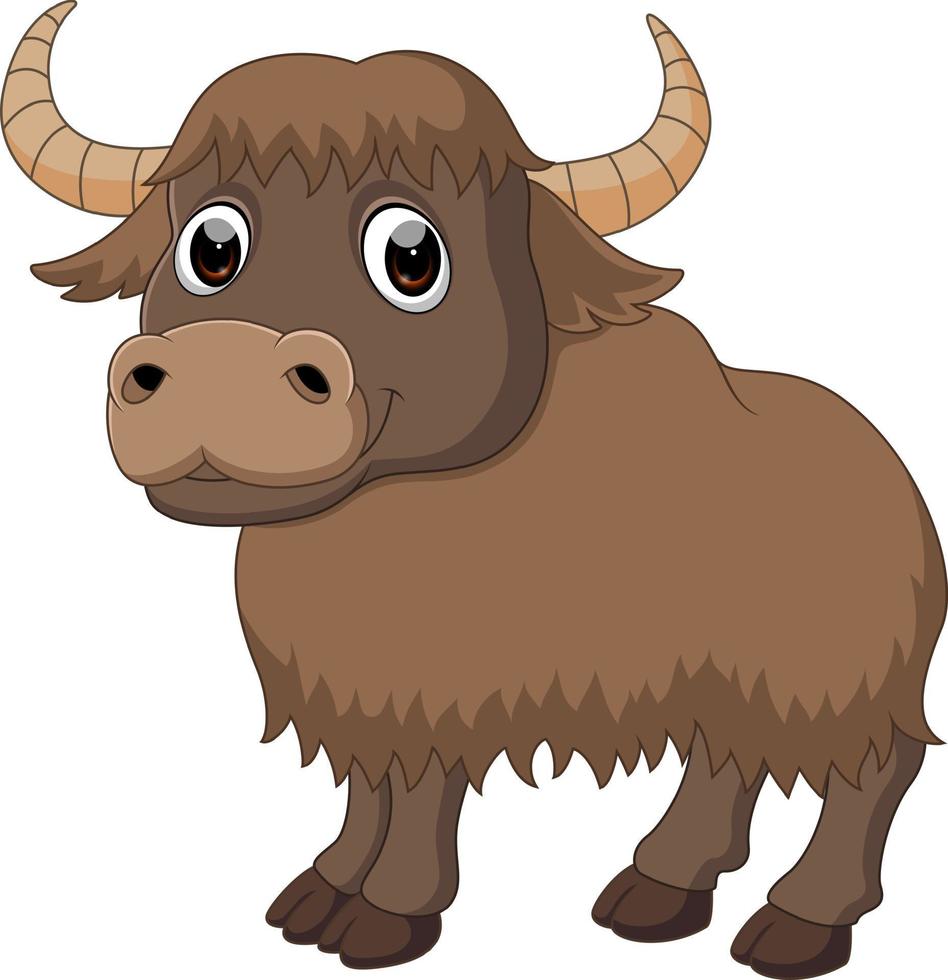 Cute yak cartoon vector