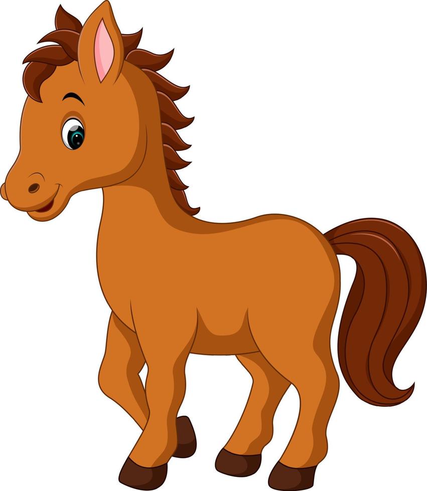 cute horse cartoon vector