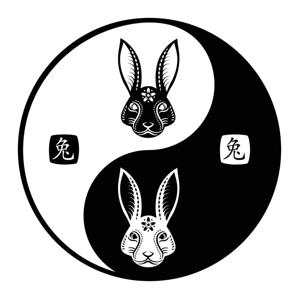 Happy Chinese new year 2023 Zodiac sign, year of the Rabbit vector