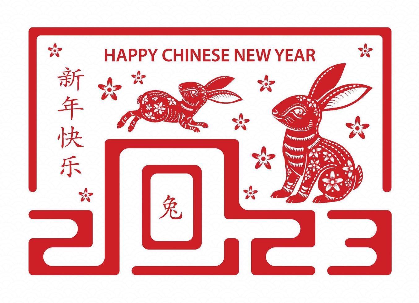 Happy Chinese new year 2023 Zodiac sign, year of the Rabbit