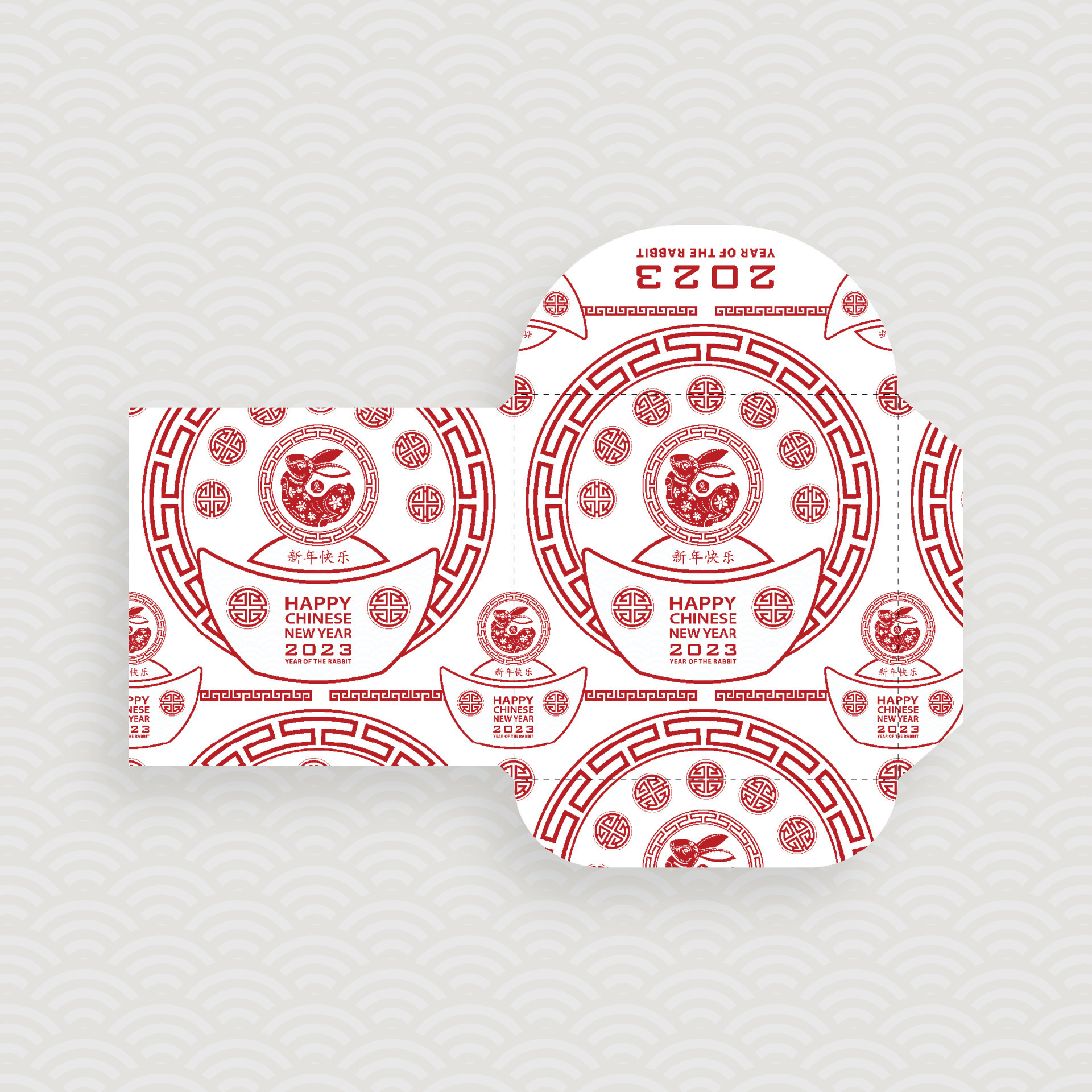 Chinese New Year 2023 Lucky Red Envelope Money Packet For The Year Of The  Rabbit Stock Illustration - Download Image Now - iStock