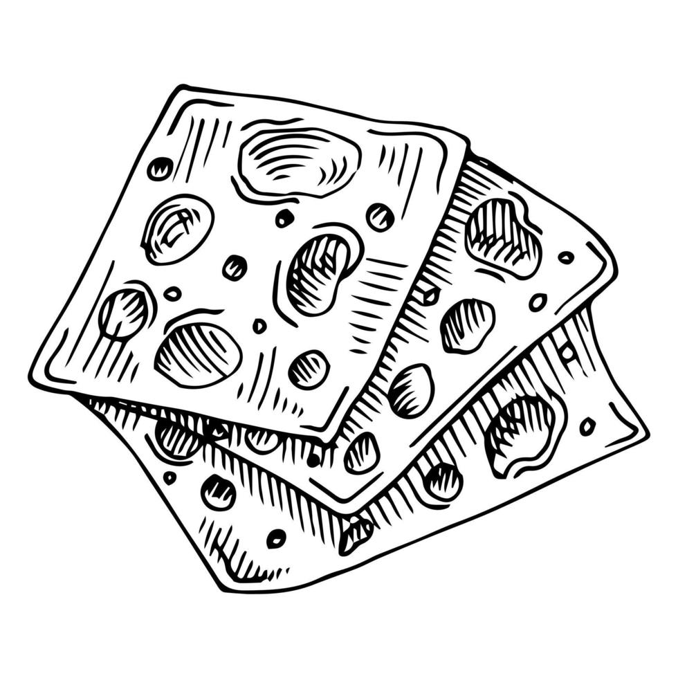 queso dibujado a mano ilustración vectorial. vector