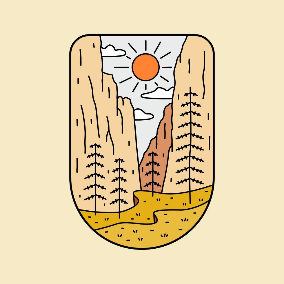 diseño de desierto en américa en diseño plano para camiseta, placa, pegatina, etc. vector