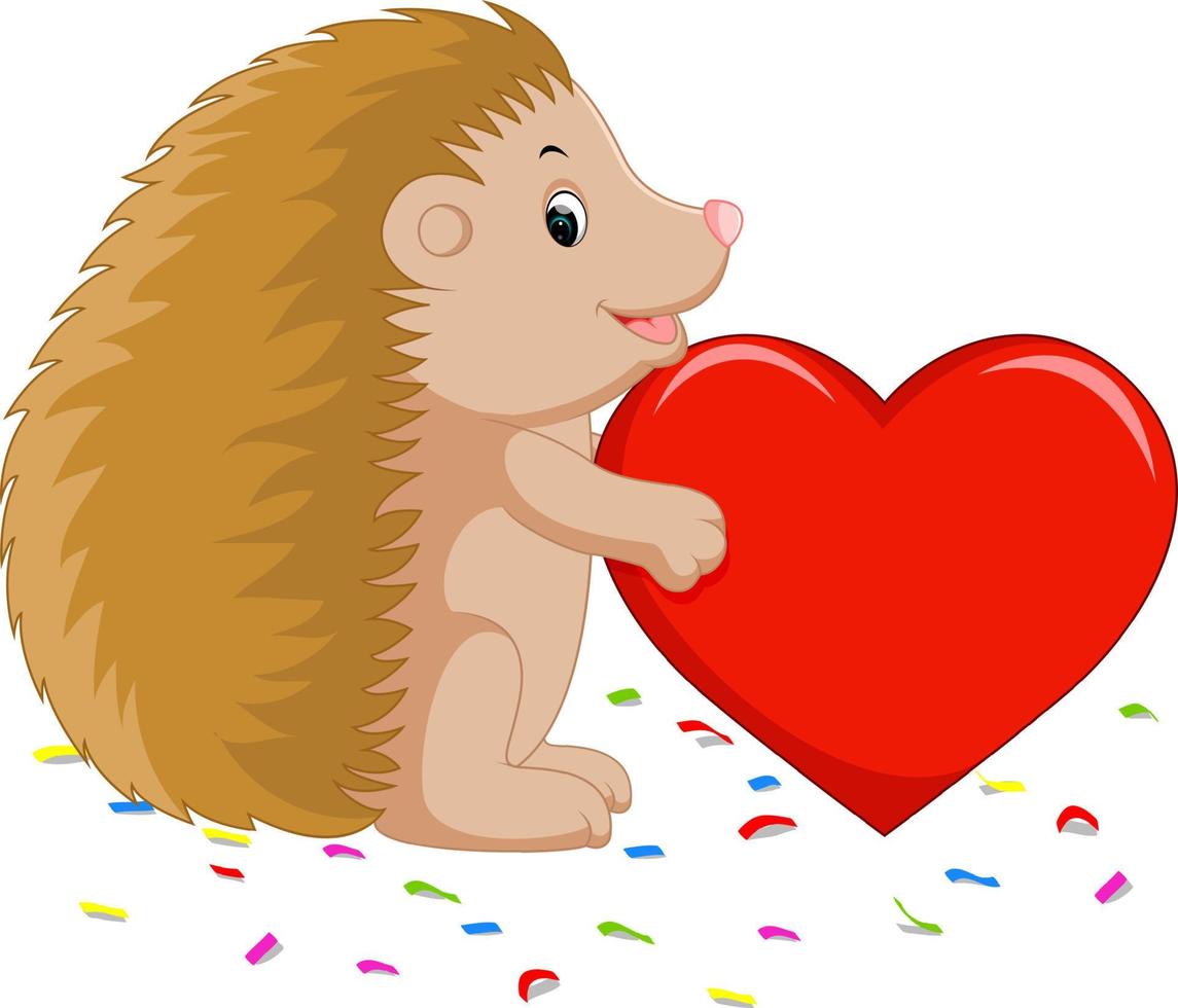 cute hedgehog cartoon vector