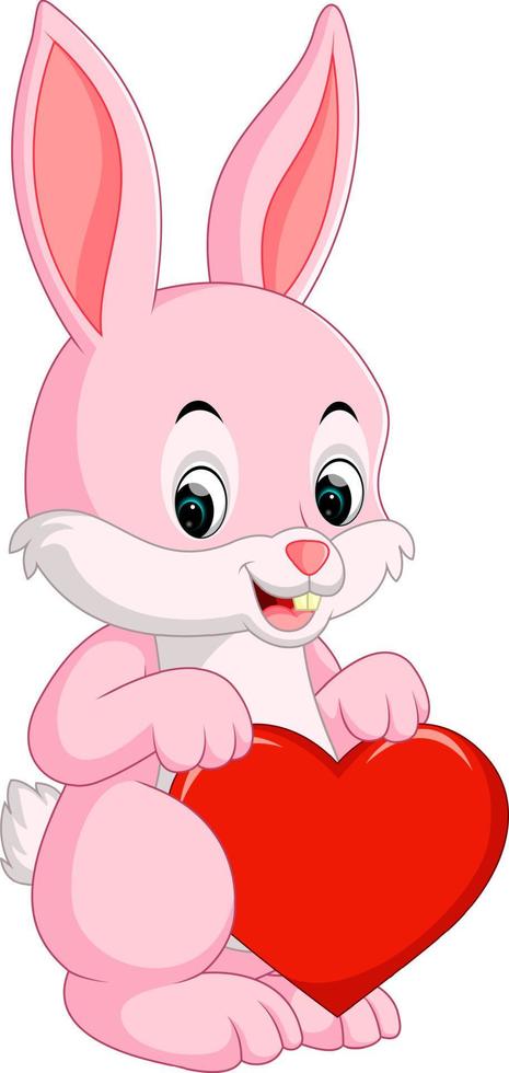 rabbit cartoon with love vector