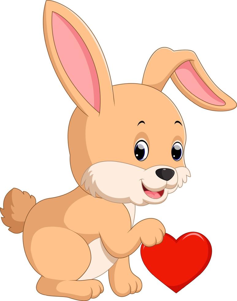 rabbit cartoon with love vector