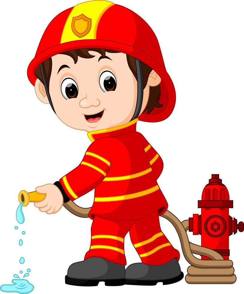 Cute fireman cartoon vector