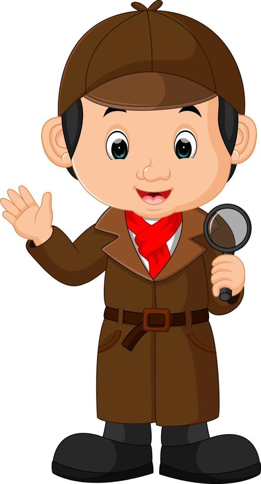 Detective boy Cartoon vector