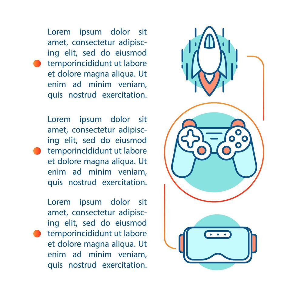 Virtual reality equipment concept linear illustration. Innovative VR device. Headset, joystick, controller. VR simulator. Article, brochure, magazine page. Print design vector