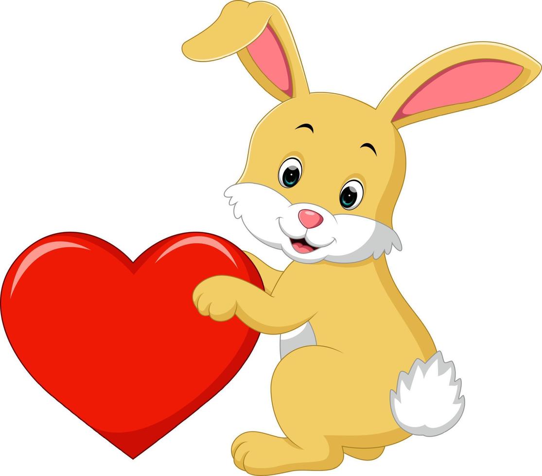 rabbit cartoon with love vector